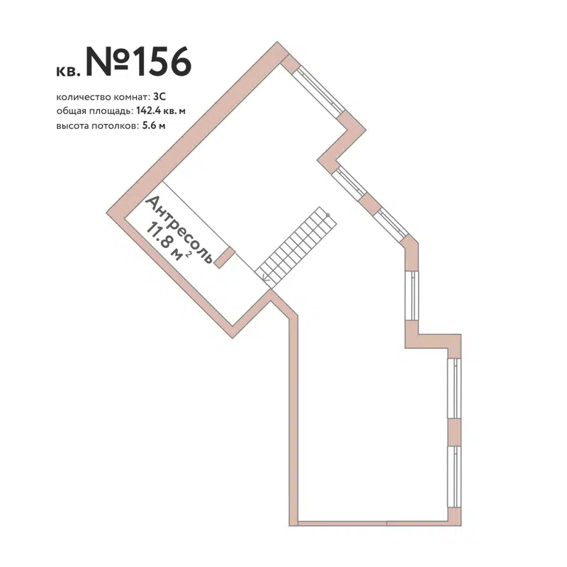 1-комнатная квартира 142.2 м² Флора и Фауна