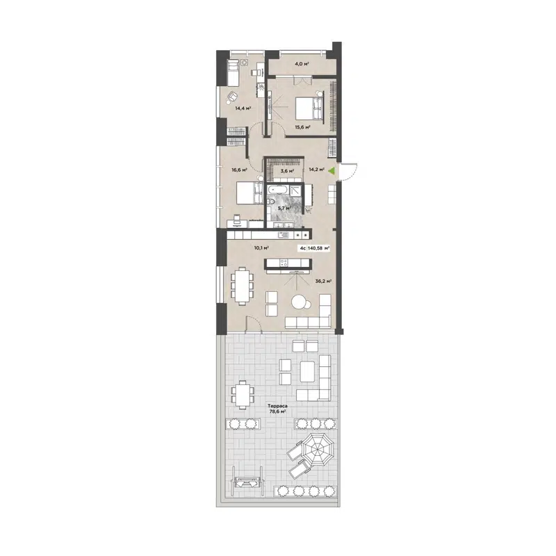 2-комнатная квартира 139.1 м² Берлин