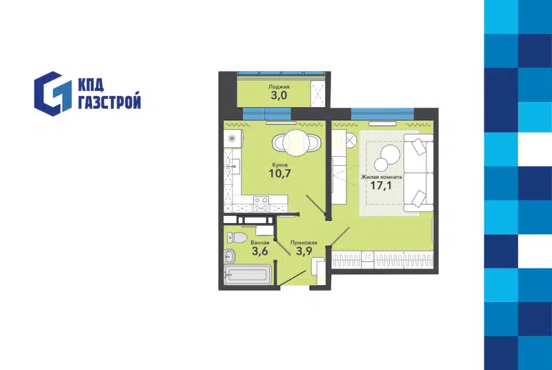  38.3 м² Чистая слобода