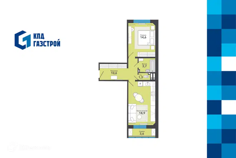  52.7 м² Чистая слобода