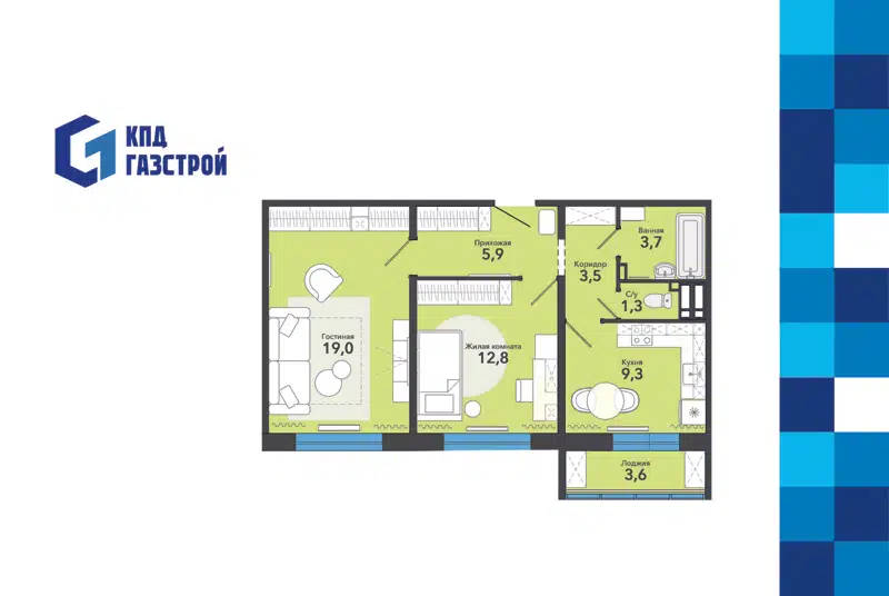  59.1 м² Чистая слобода