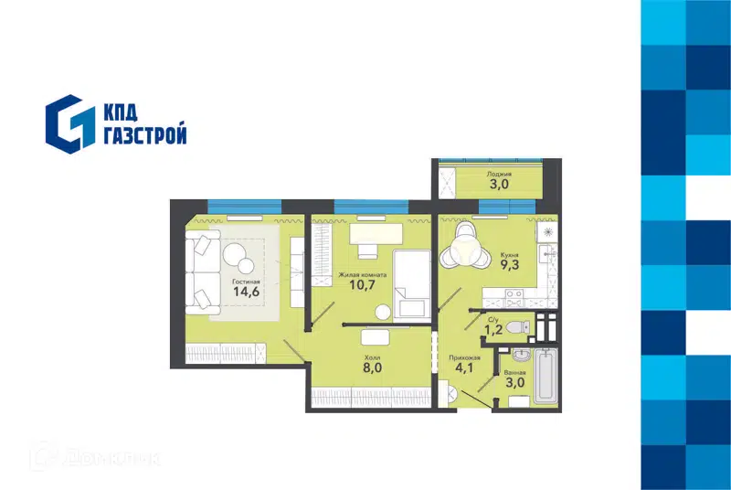  53.9 м² Чистая слобода