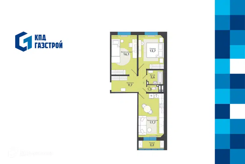  65.3 м² Чистая слобода