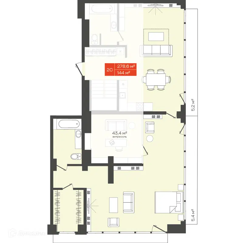 Студия 278.6 м² Freedom