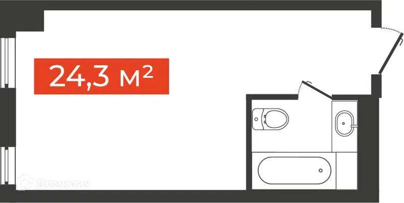 Студия 24.3 м² Freedom
