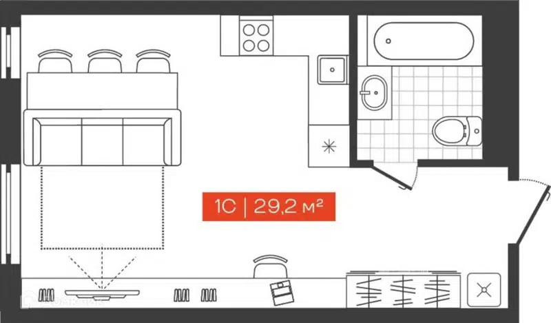 Студия 29.2 м² Freedom