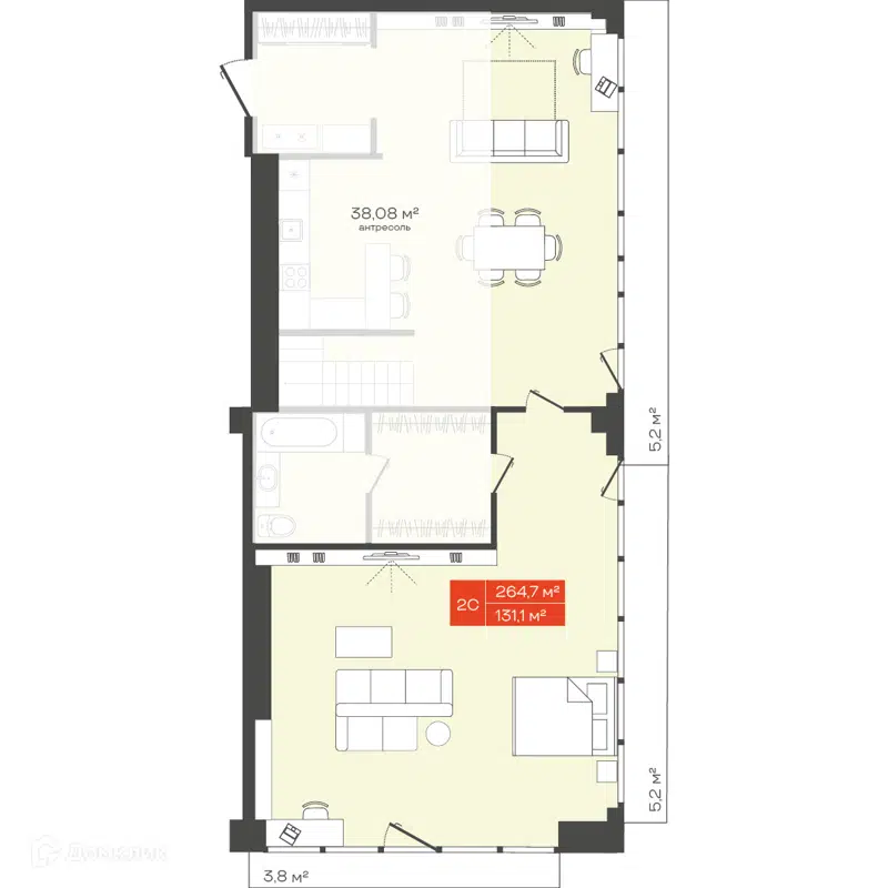 Студия 264.7 м² Freedom