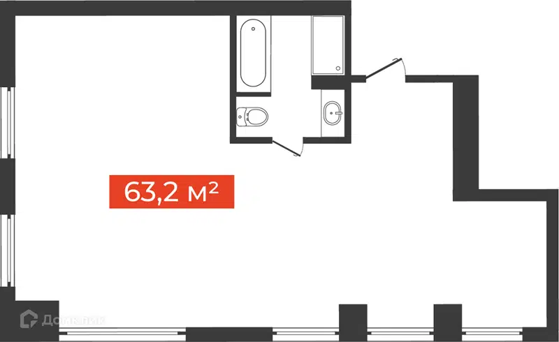 1-комнатные апартаменты 63.2 м² Freedom