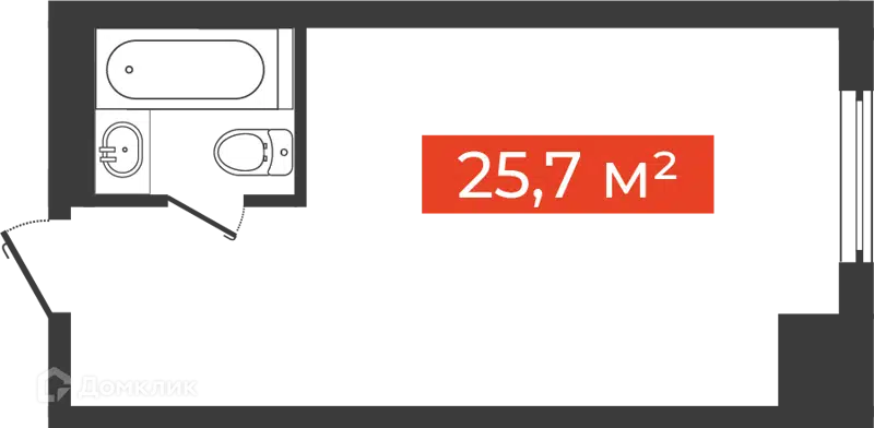 1-комнатные апартаменты 25.7 м² Freedom