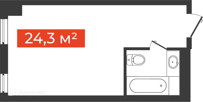 1-комнатные апартаменты 24.3 м² Freedom