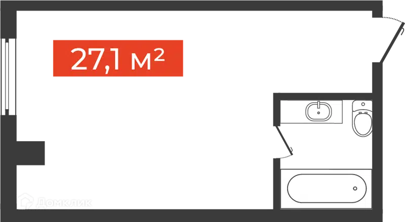 1-комнатные апартаменты 27.1 м² Freedom
