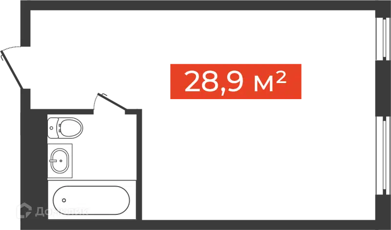1-комнатные апартаменты 28.9 м² Freedom