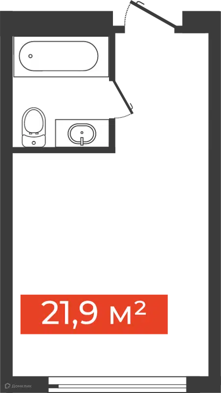 1-комнатные апартаменты 21.9 м² Freedom
