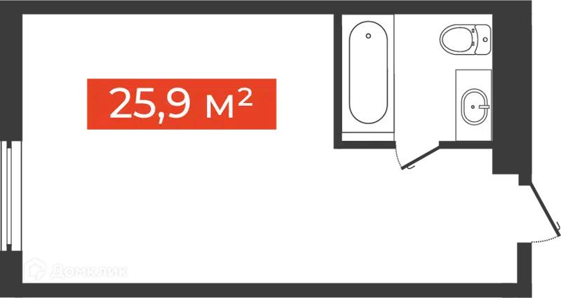1-комнатные апартаменты 25.9 м² Freedom