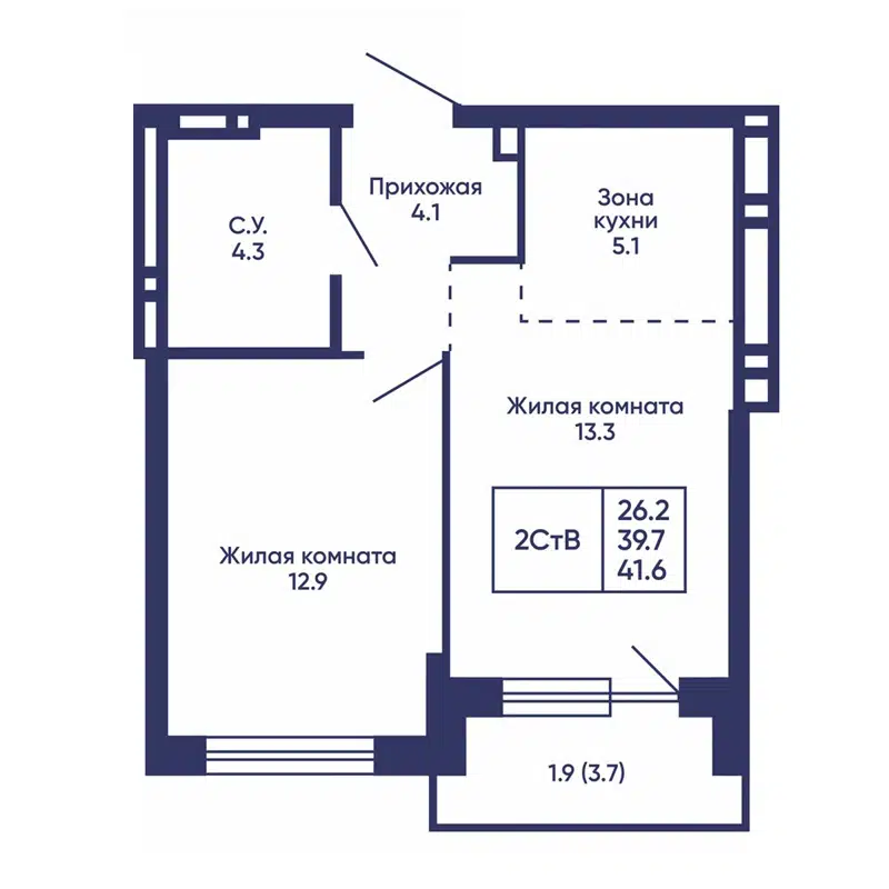  41.6 м² Сподвижники