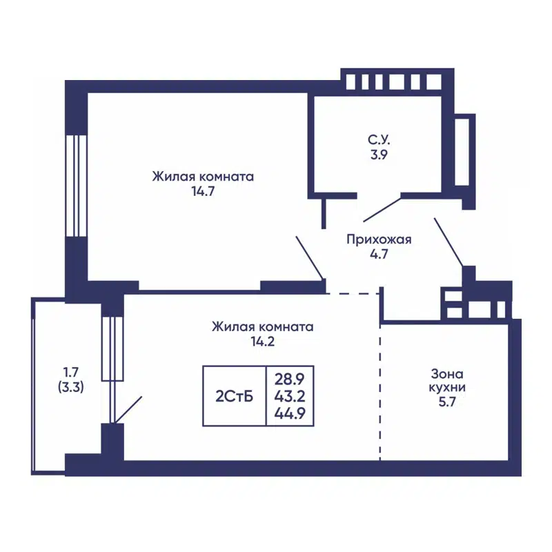  44.9 м² Сподвижники