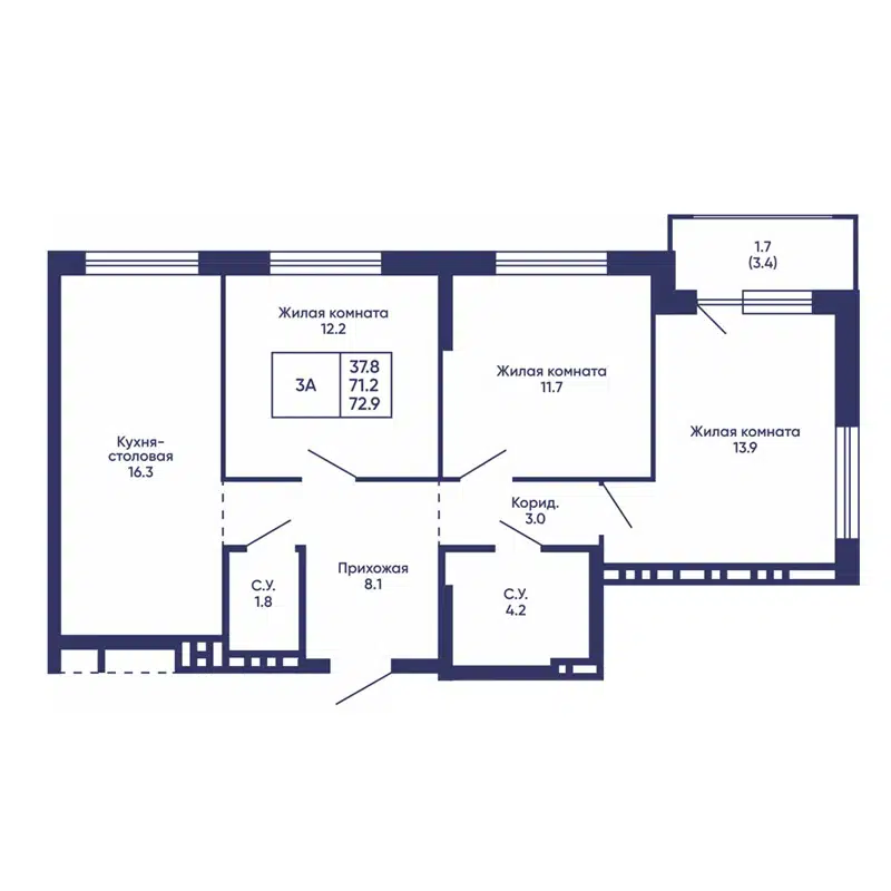  72.9 м² Сподвижники