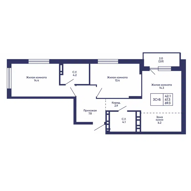  69.3 м² Сподвижники