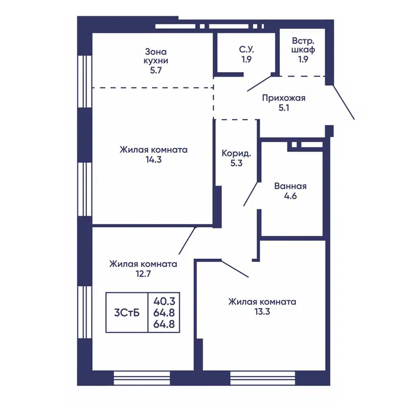  64.8 м² Сподвижники