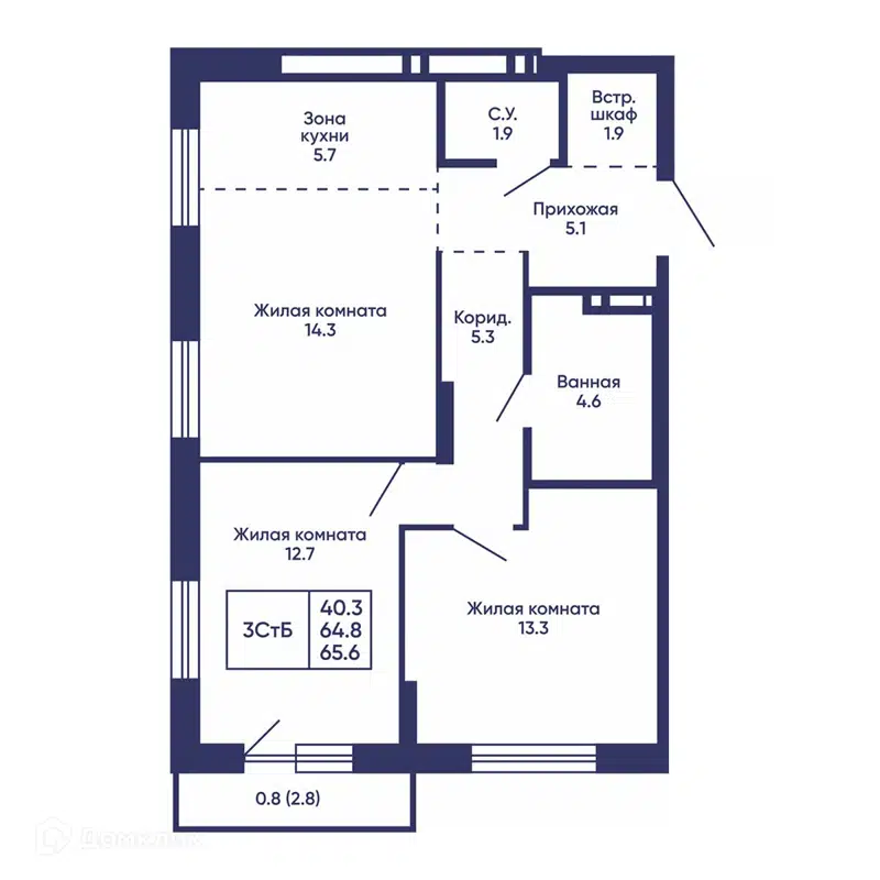 65.6 м² Сподвижники
