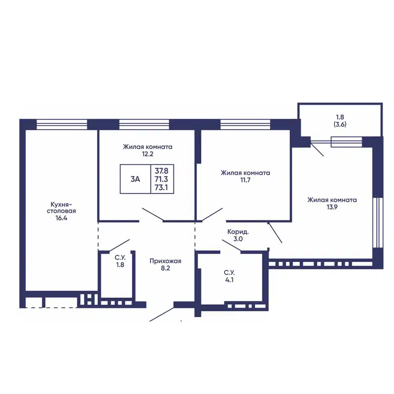 73.1 м² Сподвижники