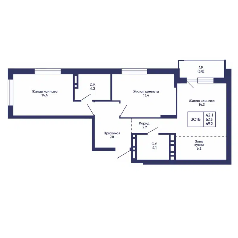  69.2 м² Сподвижники