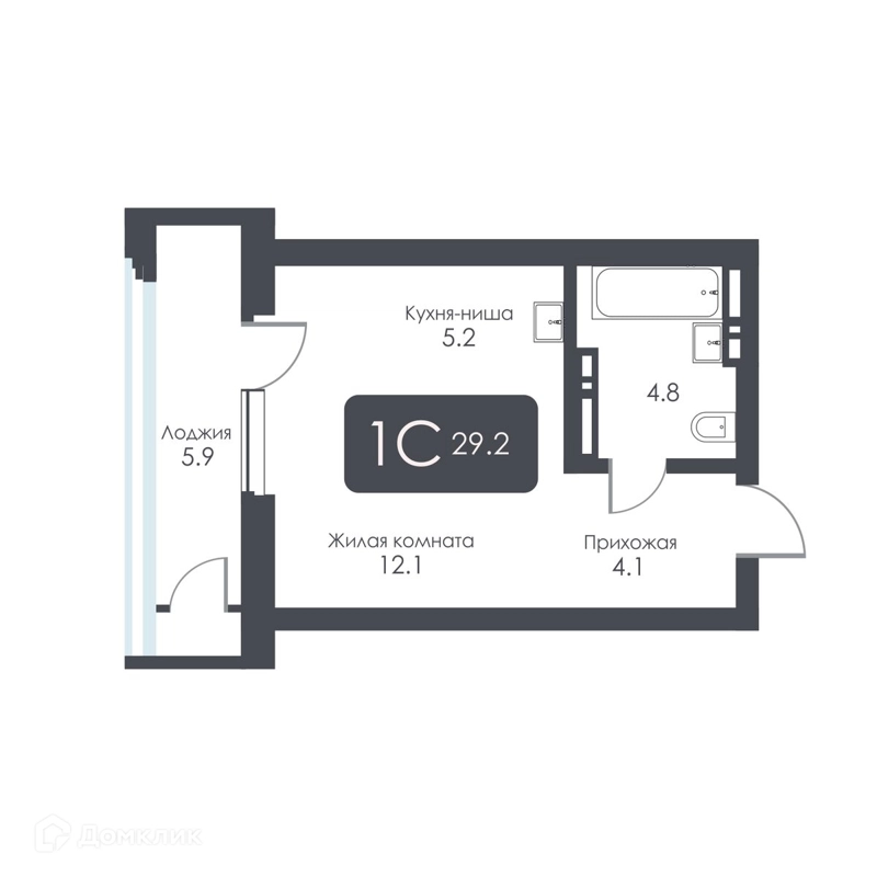 Студия 26.2 м² City Towers