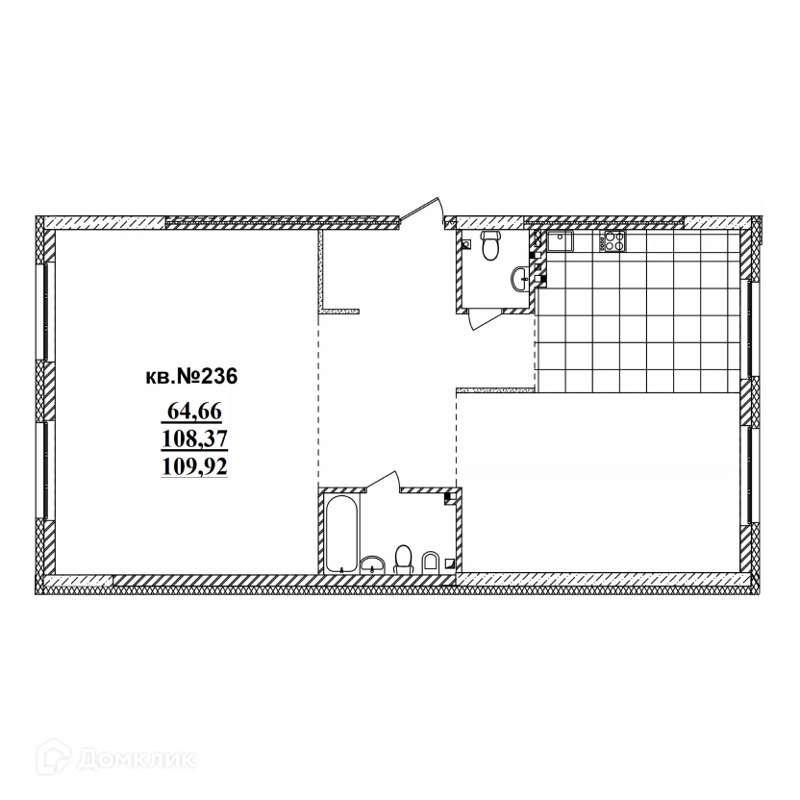 4-комнатная квартира 110.67 м² Римский квартал